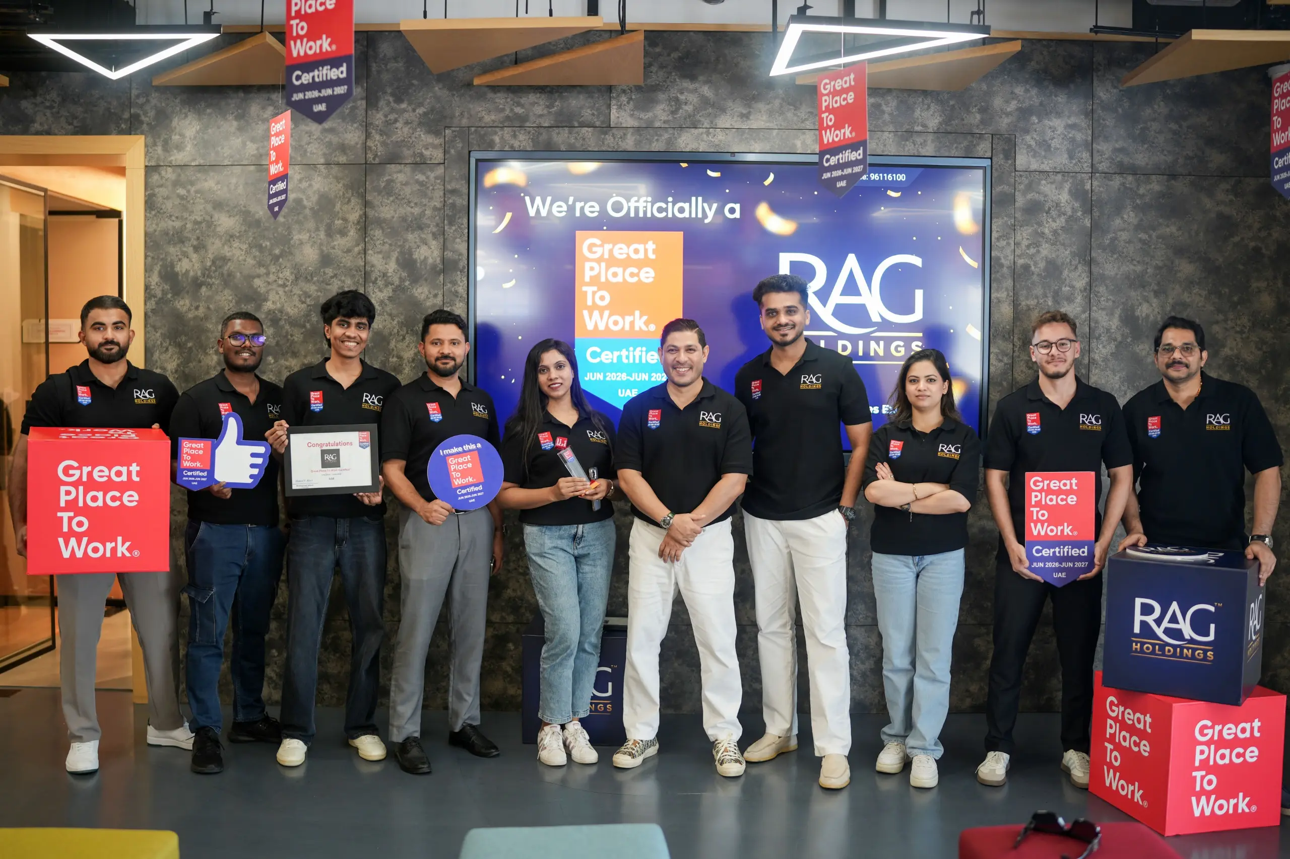 Great Place to Work® Certification reflects RAG Holdings' employee-focused workplace environment.