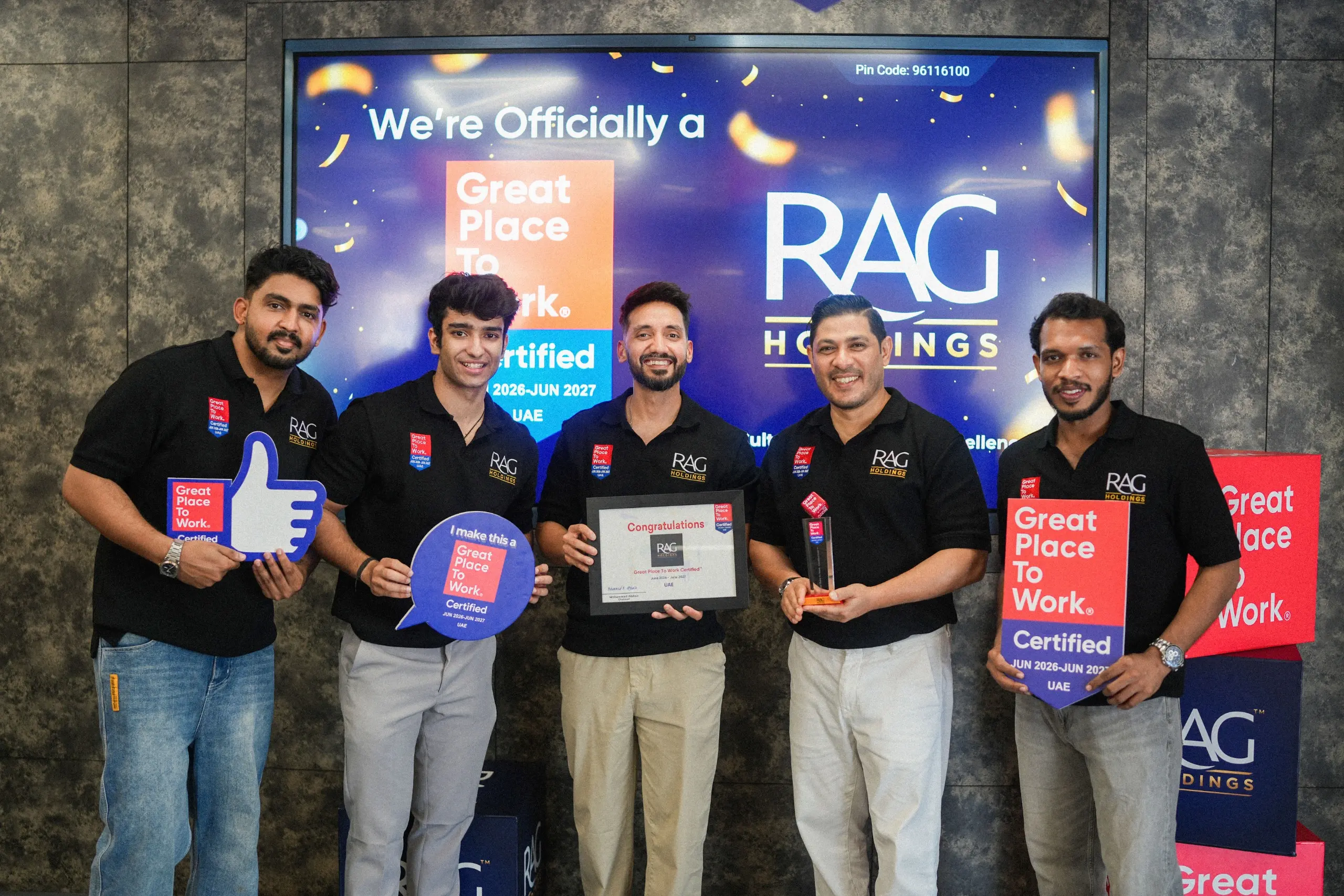 Great Place to Work® Certification reflects RAG Holdings' dedication to building great businesses through people.