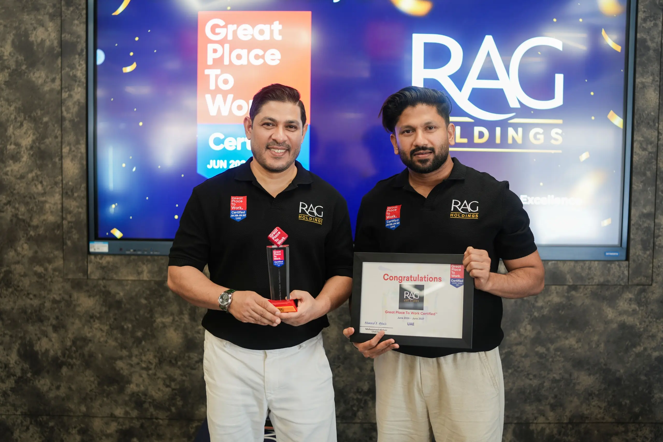 RAG Holdings earns Great Place to Work® Certification, reinforcing its commitment to building great businesses through a people-first approach.